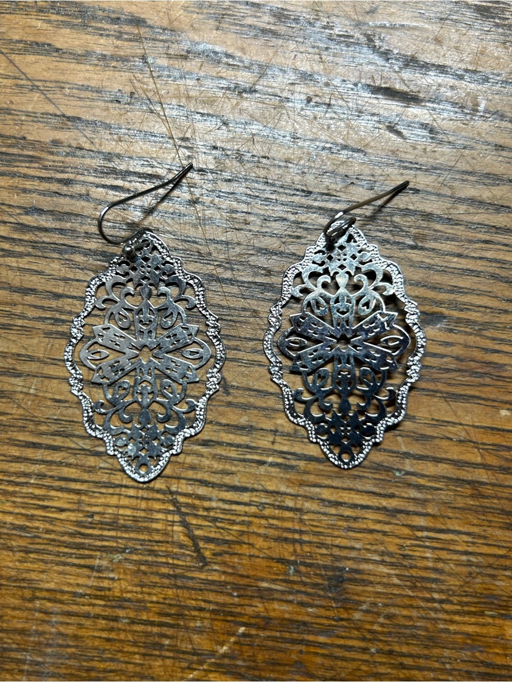 Intricate Lace Pattern Dangle Earrings